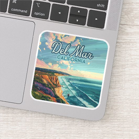 Sticker Del Mar California San Diego Beach Pacifique Vinta (Détail)