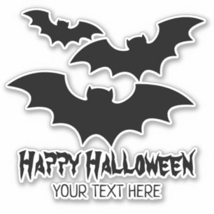 Sticker Délai personnalisé Halloween chauves-souris noires