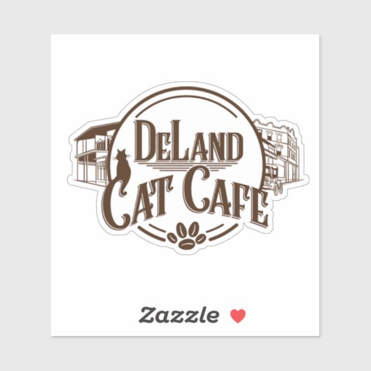 Sticker DeLand Cat Cafe LOGO (Feuille)