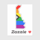 Sticker Delaware State Pride Fierté LGBTQ Progress Pride (Feuille)