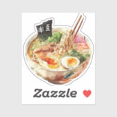 Sticker Délices de ramen à l'aquarelle (Feuille)