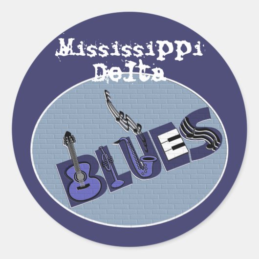 Sticker Delta Blues du Mississippi (Devant)