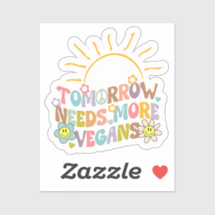 Sticker Demain Mignonne A Besoin De Plus De Végans, Rétro