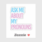 Sticker Demande-moi mes pronoms (Feuille)