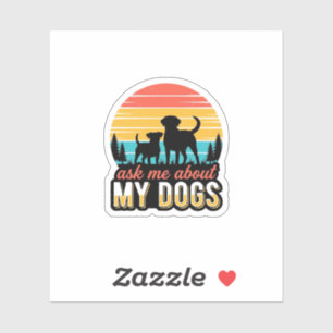 Sticker Demandez-moi à propos de ma conception vintage pou