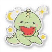 Sticker Demandez-moi à propos de mon dinosaure Trex drôle (Devant)