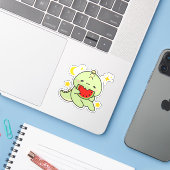 Sticker Demandez-moi à propos de mon dinosaure Trex drôle (Ordinateur portable avec iPhone)