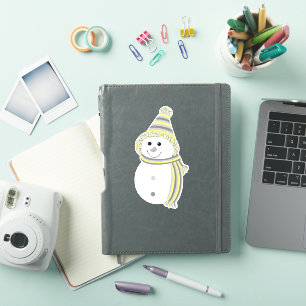 Sticker Demigender Pride Snowman Snowperson Drapeau Jaune
