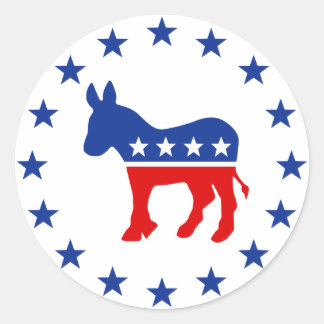 Sticker démocrate Donkey Round