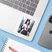 Sticker Démon Sexy, Mature Business Demon (Ordinateur portable avec iPhone)