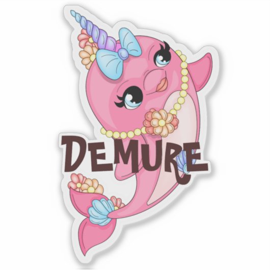 Sticker Demure Narwhal (Devant)