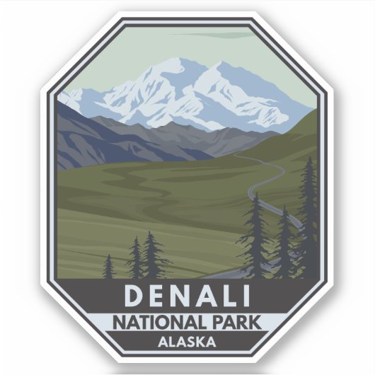 Sticker Denali National Park Road à Denali (Devant)