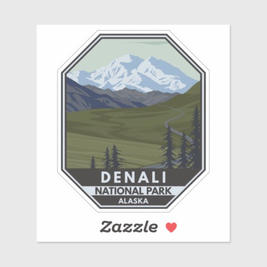 Sticker Denali National Park Road à Denali (Feuille)