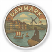 Sticker Denmark Travel Vintage (Devant)