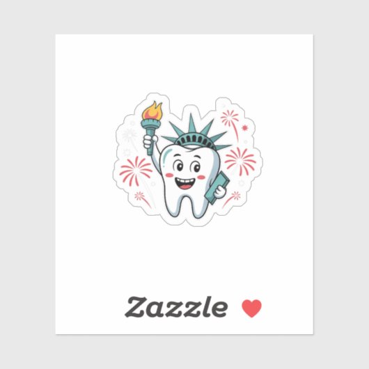 Sticker Dental Squad 4 juillet Dentist Funny American (Feuille)