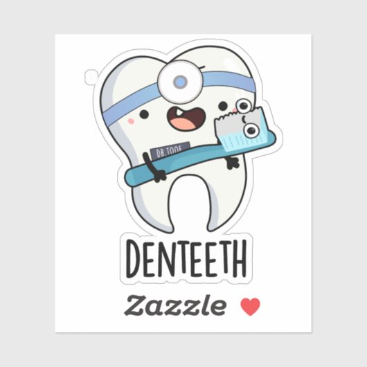 Sticker Denteeth Funny Dents Pun (Feuille)