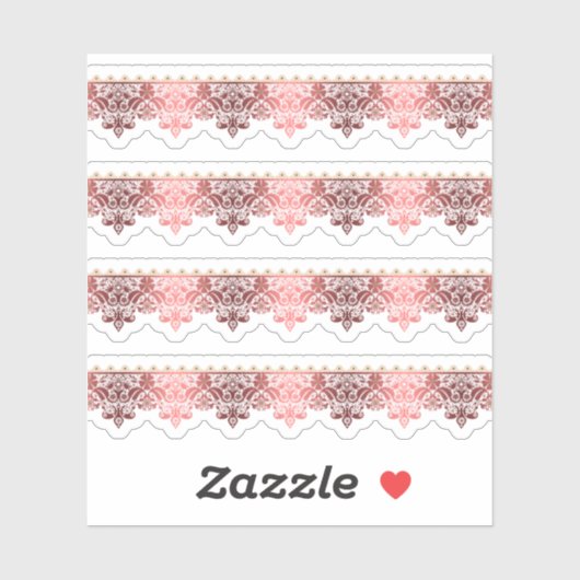 Sticker Dentelle rouge brillante, dentelle, rouge, ajourée (Feuille)