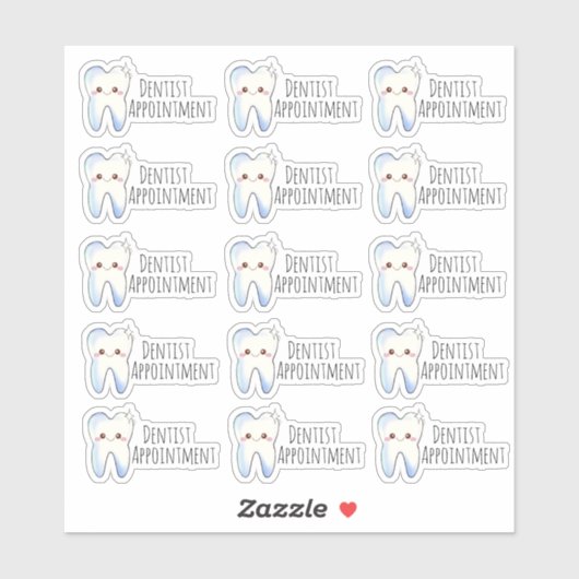 Sticker Dentist Nomination dent dent (Feuille)