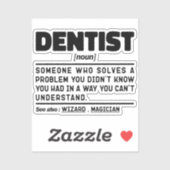Sticker Dentist Noun Doctor Cool Dental Team Funny Student (Feuille)