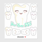 Sticker Dentiste Dentiste Dentiste Dentaire Dentaire Dents (Feuille)