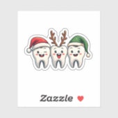 Sticker Dentiste Noël Dental Père Noël Floss Xmas Tree (Feuille)