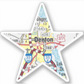 Sticker Denton Texas Map (Devant)