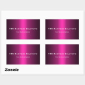 Sticker d'entreprise rectangulaire noir et rose (Feuille)