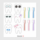 Sticker Dents mignons Avec Personnalités Différentes Enfan (Feuille)