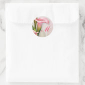 Sticker d'enveloppe de Monogramme rose Calla Lily (Sac)