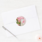 Sticker d'enveloppe de Monogramme rose Calla Lily (Enveloppe)