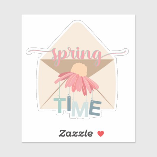 Sticker d'enveloppe florale Printemps (Feuille)