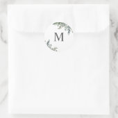 Sticker d'enveloppe monogramme de verdure aquarell (Sac)