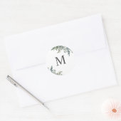 Sticker d'enveloppe monogramme de verdure aquarell (Enveloppe)