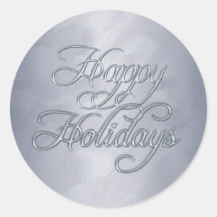 Sticker d'enveloppe Silver Foil Happy Holidays