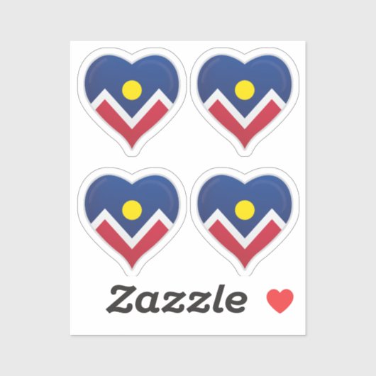 Sticker Denver Colorado aimer drapeau orado (Feuille)