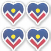 Sticker Denver Colorado aimer drapeau orado (Recto)