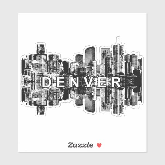 Sticker Denver, Colorado skyline (Feuille)