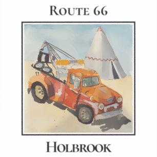 Sticker Dépanneuse et TeePee, Route 66, Holbrook Arizona