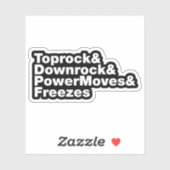 Sticker Déplacements de rupture (Breakdance) (Feuille)