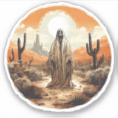 Sticker Déplaisant Fantôme D'Halloween Sur Un Fantôme Cool (Devant)