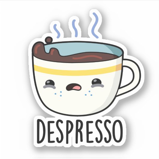 Sticker Depresso Drôle Sad Espresso Pun café (Devant)