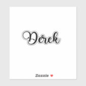 Sticker Derek Nom - Calligraphie manuscrite (Feuille)