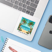 Sticker "Dériver Vers Le Paradis" (Ordinateur portable avec iPhone)