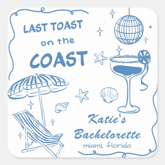 Sticker Dernier de la plage toast Coast Bacheloret (Devant)