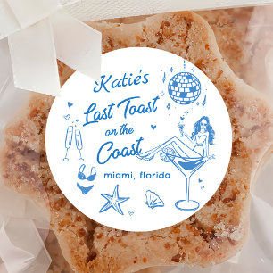Sticker dernier Toast Coast Beach Blue Bachelorett