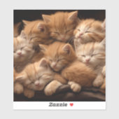 Sticker Des chatons orange dorment dans une pile (Feuille)
