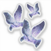 Sticker Des colombes de Noël bleu brillant (Devant)