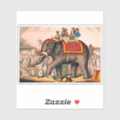 Sticker Des Hommes Accompagnent Un Acte De Cirque Avec Un (Feuille)