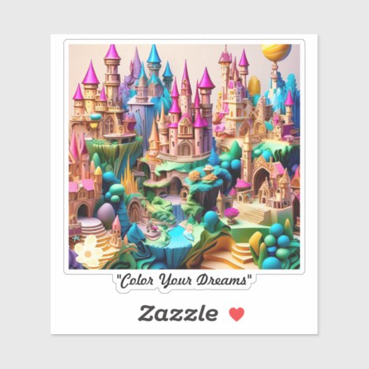 Sticker "Des paysages enchantés dévoilés" (Feuille)