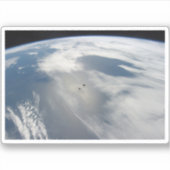 Sticker Des Petits Satellites Orbitent Au-Dessus D'Une Par (Devant)